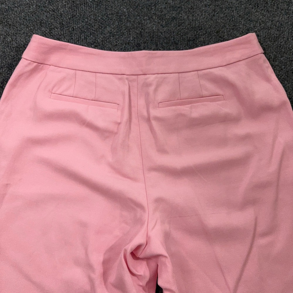 Talbots Greenwich Pant 12P Pink Wide Leg Linen Blend High Rise Cropped Coastal - Picture 8 of 12
